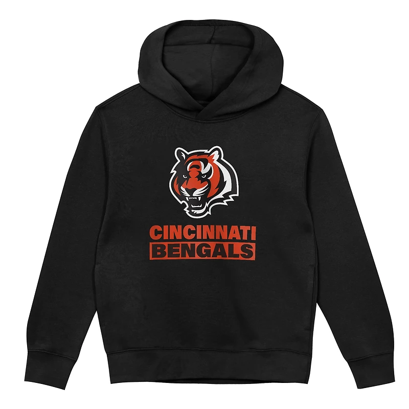 Sweat à capuche noir Back to Basics des Bengals de Cincinnati pour enfants d'âge préscolaire Outerstuff