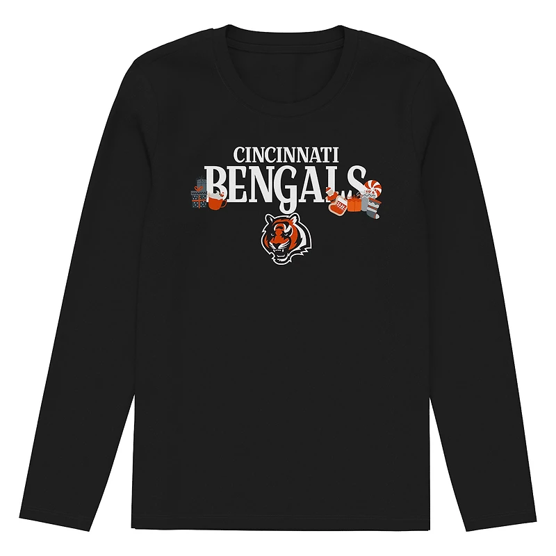 Preschool Outerstuff Black Cincinnati Bengals Chestnut Holiday Sleep Set