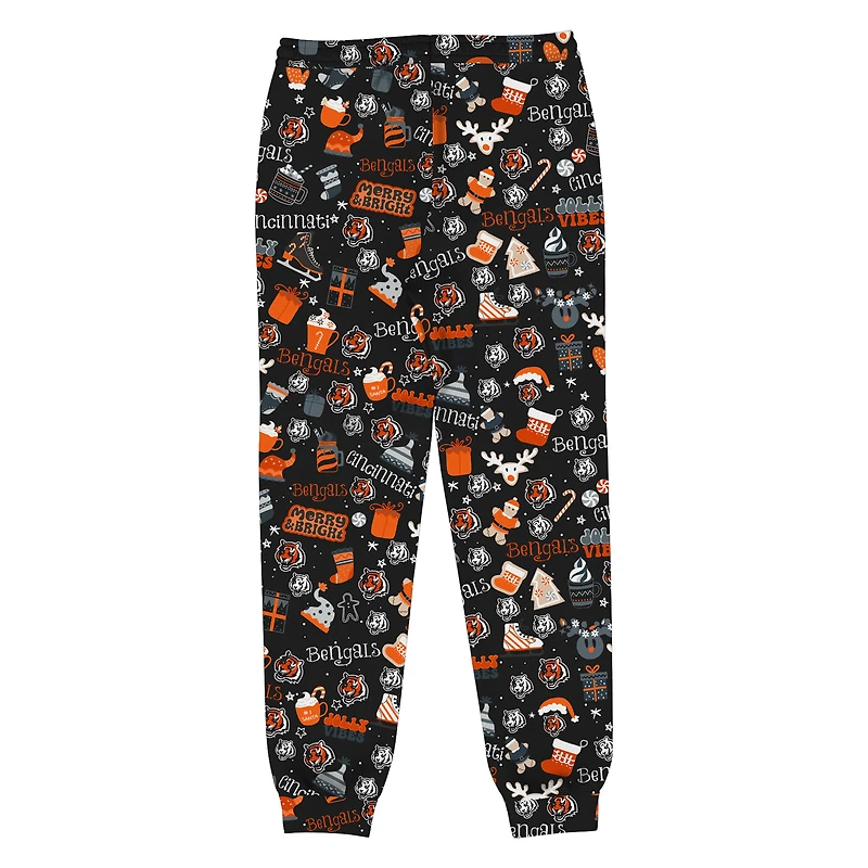 Preschool Outerstuff Black Cincinnati Bengals Chestnut Holiday Sleep Set
