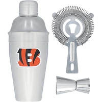 The Memory Company Cincinnati Bengals Ensemble shaker, passoire et doseur en acier inoxydable