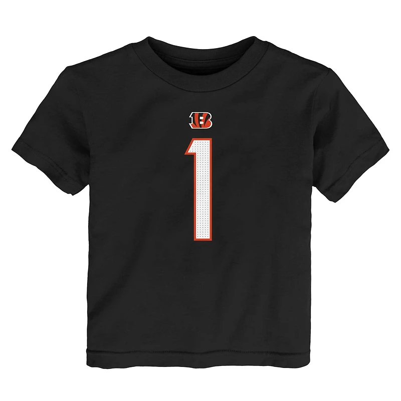 T-shirt Nike Ja'Marr Chase pour tout-petit, noir, nom et numéro du joueur des Bengals de Cincinnati