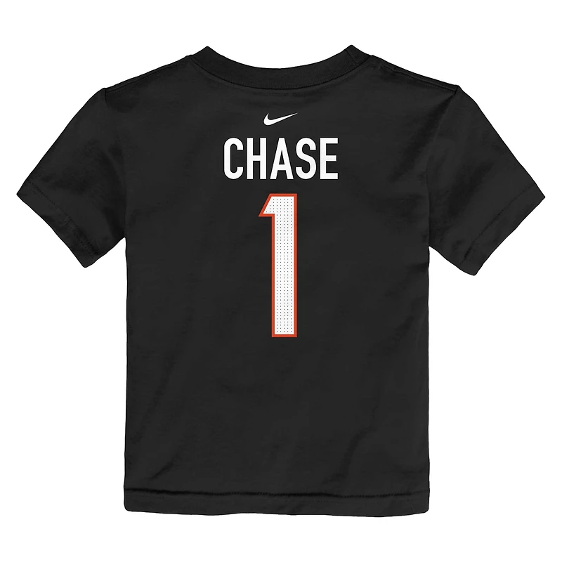 T-shirt Nike Ja'Marr Chase pour tout-petit, noir, nom et numéro du joueur des Bengals de Cincinnati