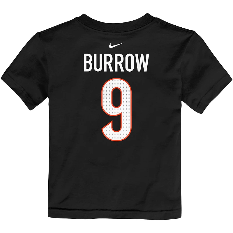 T-shirt Nike pour enfant en bas âge avec le nom et numéro du joueur Joe Burrow des Bengals de Cincinnati (nom numéro).