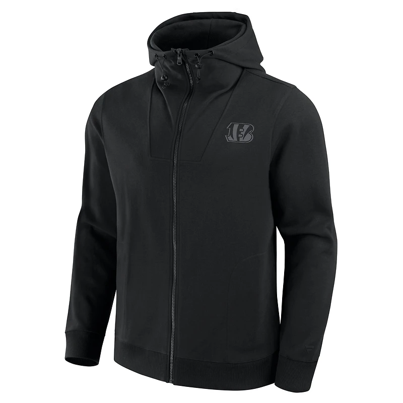 Sweat à capuche unisexe Fanatics Black Cincinnati Bengals Front Office entièrement zippé