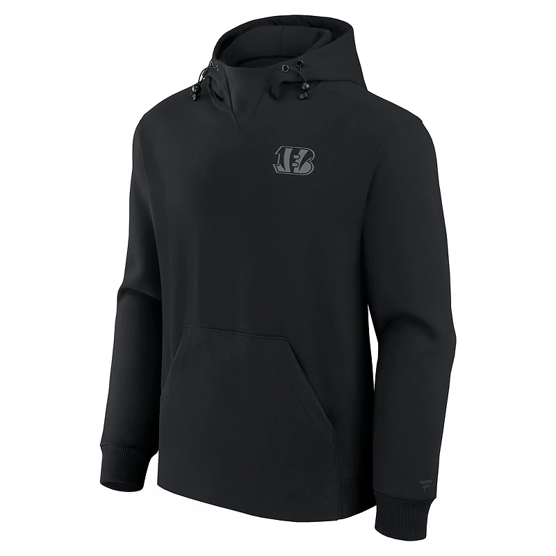 Unisex Fanatics Black Cincinnati Bengals Front Office Tonal Tri-Blend Pullover Hoodie