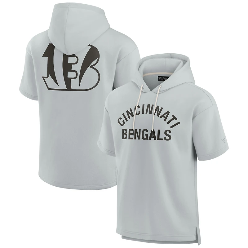 Unisex Fanatics Khaki Cincinnati Bengals Elements Super Soft Fleece Short Sleeve Pullover Hoodie