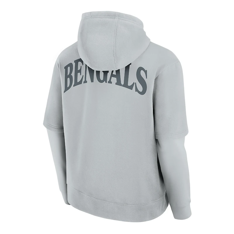 Sweat à capuche unisexe Fanatics gris Cincinnati Bengals Sleek Elements