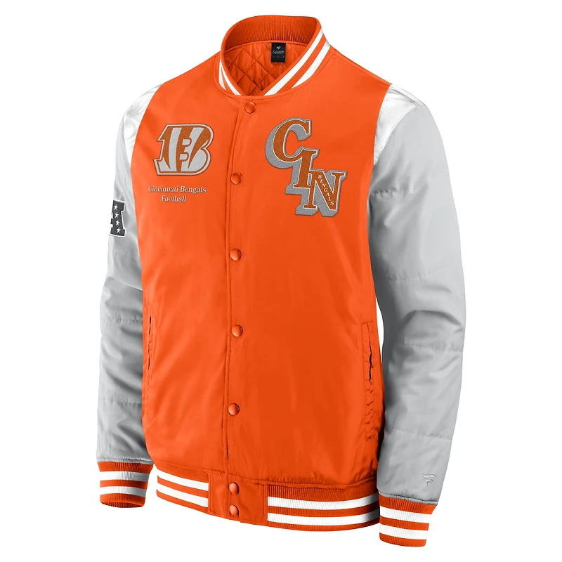 Veste unisexe à boutons-pression orange Cincinnati Bengals Elements Elite Fanatics