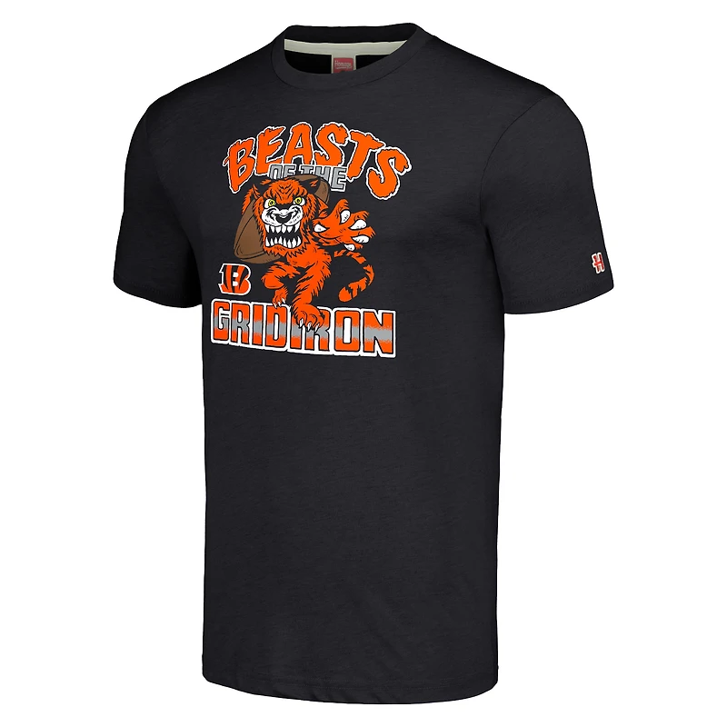 T-shirt à trois mélanges unisexe Hommage Charcoal Cincinnati Bengals Monstres du Gridiron Halloween