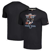 Unisex Homage Ja'Marr Chase Heathered Charcoal Cincinnati Bengals NFL Blitz Player Tri-Blend T-Shirt