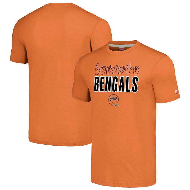 T-shirt unisexe orange hommage aux Bengals de Cincinnati en langue des signes américaine