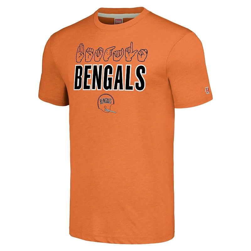 Unisex Homage Orange Cincinnati Bengals The NFL ASL Collection by Love Sign American Language T-Shirt