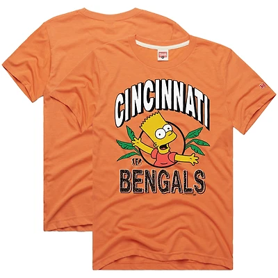 T-shirt unisexe orange Cincinnati Bengals Tri-Blend Homage x The Simpsons