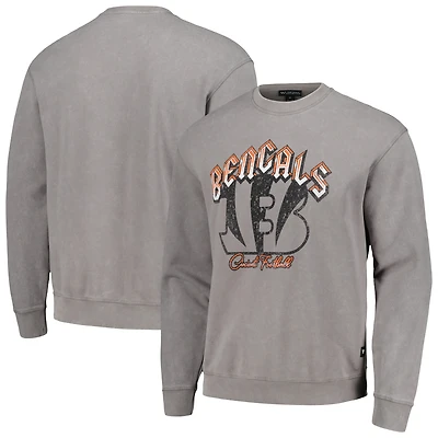 Unisex The Wild Collective Gray Cincinnati Bengals Distressed Pullover Sweatshirt