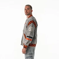 Unisex The Wild Collective  Gray Cincinnati Bengals Oversized Retro Full-Zip Jacket