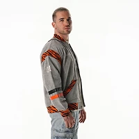 Unisex The Wild Collective  Gray Cincinnati Bengals Oversized Retro Full-Zip Jacket