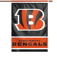 Bannière verticale simple face WinCraft Cincinnati Bengals, logo principal 28" x 40".