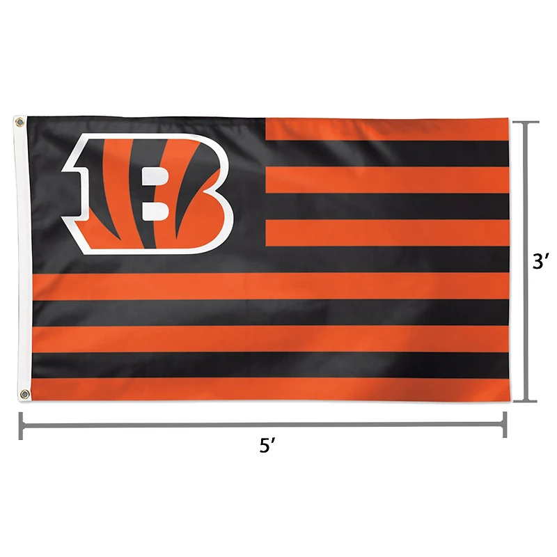 WinCraft Cincinnati Bengals 3' x 5' Americana Stars & Stripes Deluxe Flag