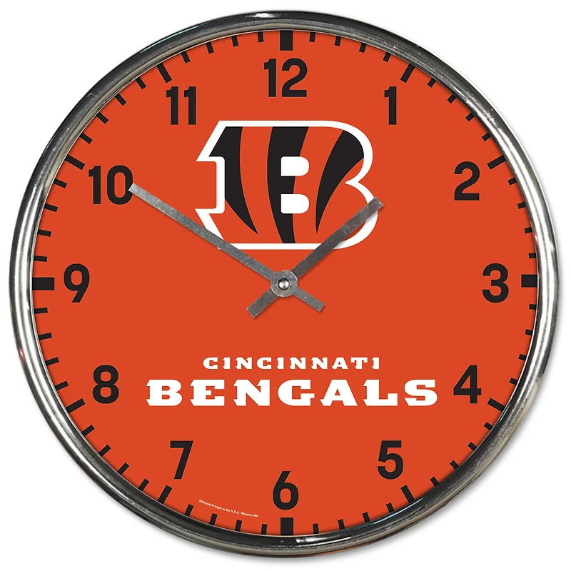 WinCraft Horloge murale chromée des Bengals de Cincinnati