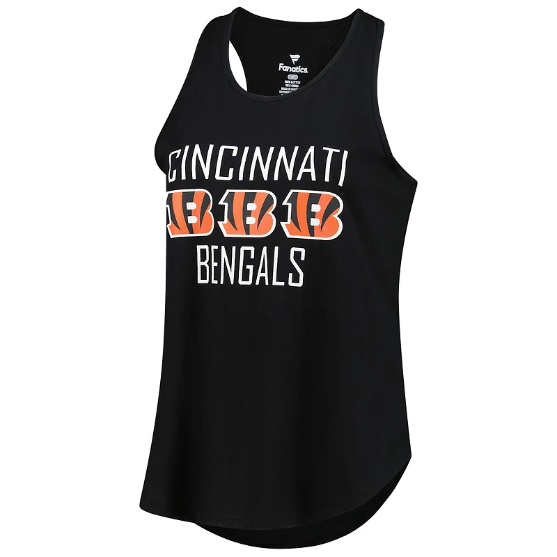 Débardeur noir grande taille avec nom et numéro pour femme Fanatics Joe Burrow, Bengals de Cincinnati
