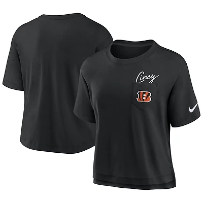 T-shirt Nike Performance Pocket pour femme, noir, Cincinnati Bengals