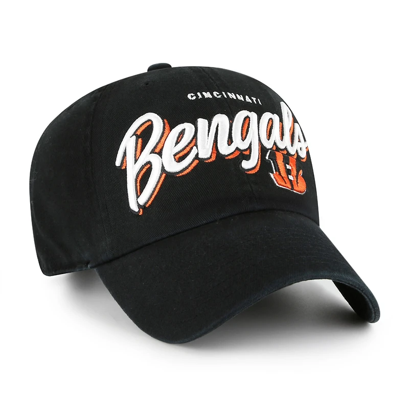 Women's '47  Black Cincinnati Bengals Ariana Clean Up Adjustable Hat