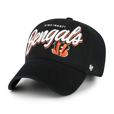 Women's '47  Black Cincinnati Bengals Ariana Clean Up Adjustable Hat