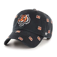 Women's '47 Black Cincinnati Bengals Confetti Clean Up Adjustable Hat