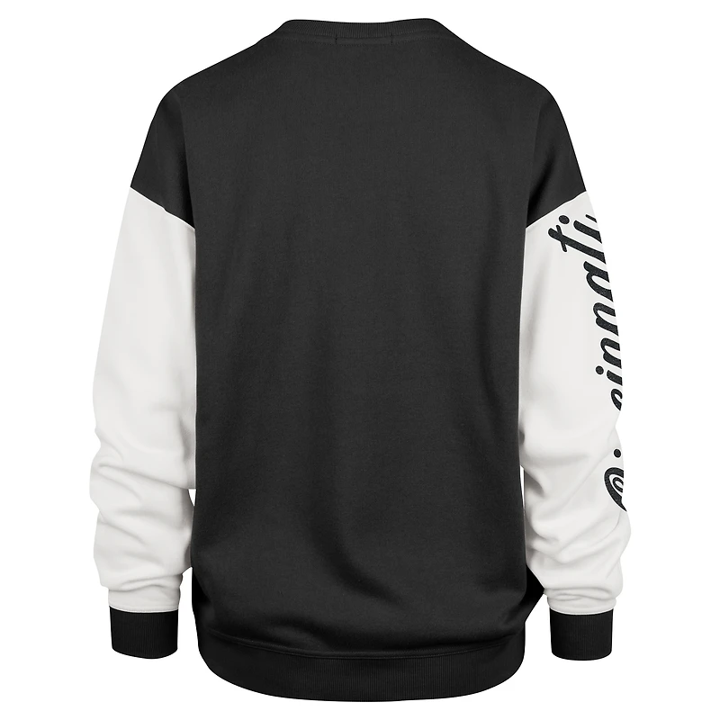 Women's '47  Black Cincinnati Bengals Double Header Rise Andie Pullover Sweatshirt