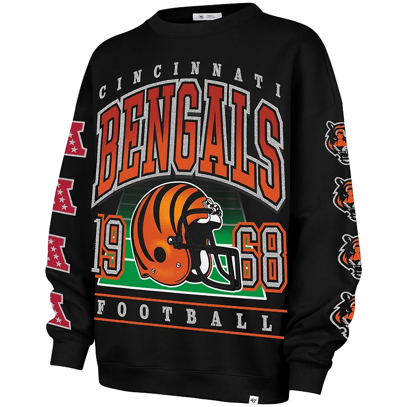 Sweat-shirt oversize noir « 47 » des Bengals de Cincinnati pour femme