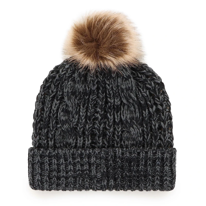 Bonnet tricoté à revers Meeko '47 Black Cincinnati Bengals pour femme avec pompon