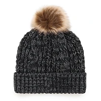 Bonnet tricoté à revers Meeko '47 Black Cincinnati Bengals pour femme avec pompon