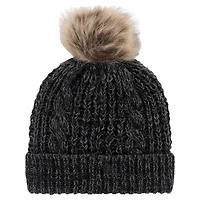 Women's '47 Black Cincinnati Bengals Meeko Cuffed Knit Hat with Pom