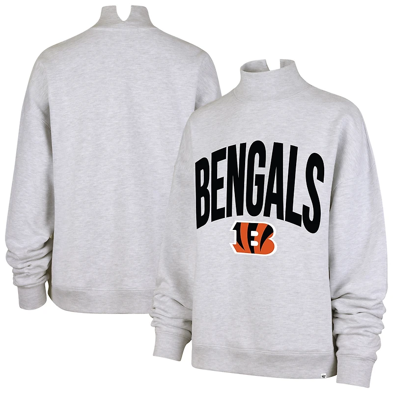 Sweat-shirt à col montant Subtle Muse gris '47 pour femme des Bengals de Cincinnati