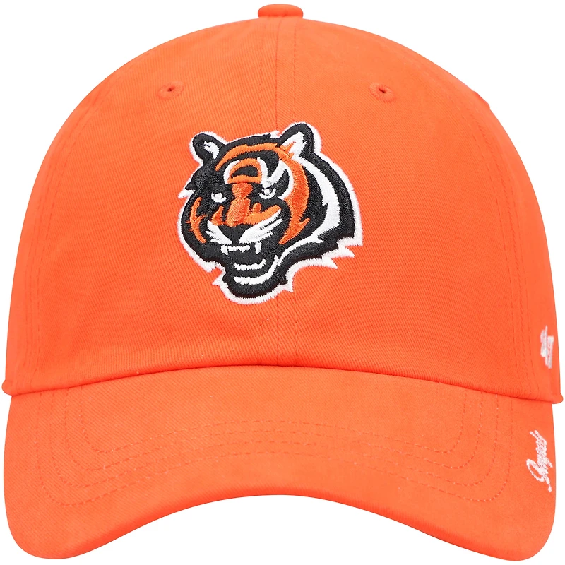 Casquette réglable avec logo secondaire Cincinnati Bengals Miata Clean Up '47 orange pour femme