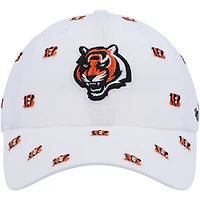 Women's '47 White Cincinnati Bengals Confetti Clean Up Adjustable Hat