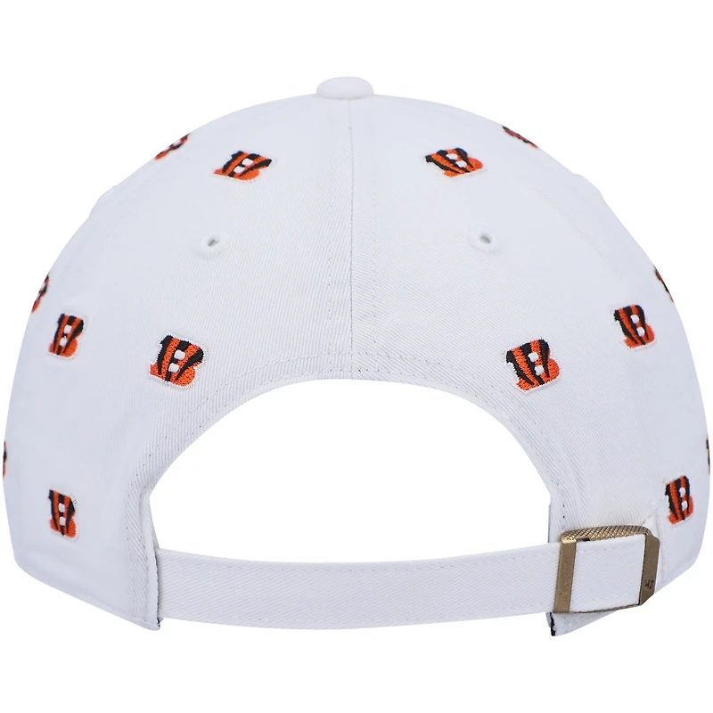 Women's '47 White Cincinnati Bengals Confetti Clean Up Adjustable Hat