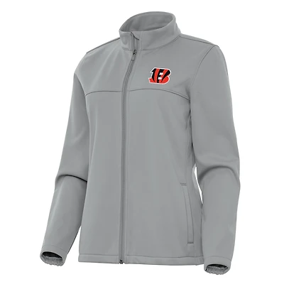Veste de golf zippée intégrale Cincinnati Bengals Links 2 pour femme, gris antigua