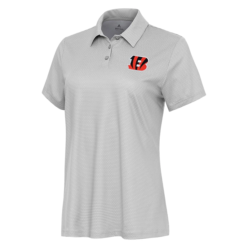 Polo femme Antigua blanc/gris Cincinnati Bengals Rings