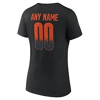 T-shirt noir à col en V pour femme, style « Home Field Pop » des Bengals de Cincinnati, avec nom et numéro personnalisés