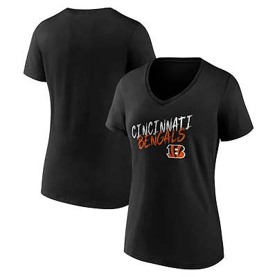 Women's Black Cincinnati Bengals Hustle V-Neck T-Shirt