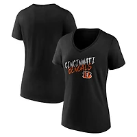 Women's Black Cincinnati Bengals Hustle V-Neck T-Shirt