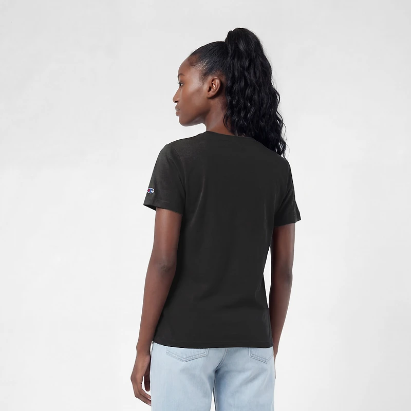 T-shirt noir Champion pour femmes avec logo des Bengals de Cincinnati
