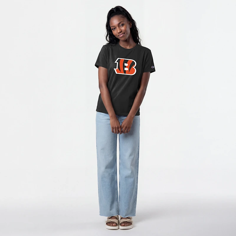 Women's Champion Black Cincinnati Bengals Logo T-Shirt