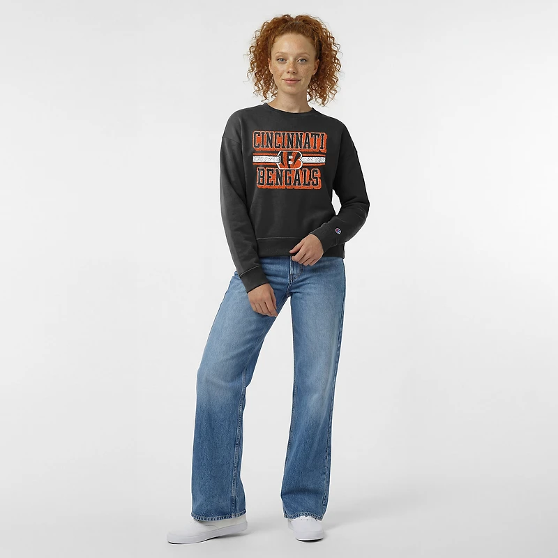 Women's Champion Black Cincinnati Bengals Powerblend Fleece Sweatshirt