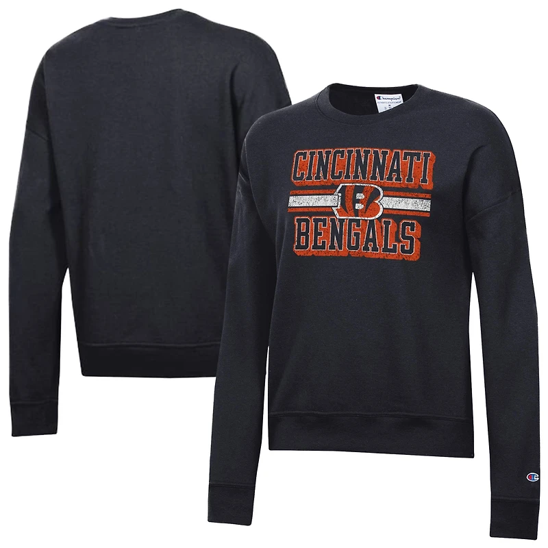 Women's Champion Black Cincinnati Bengals Powerblend Fleece Sweatshirt