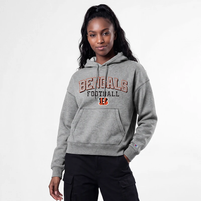 Sweat à capuche Champion Tri-Blend gris pour femme, modèle Triumph des Bengals de Cincinnati