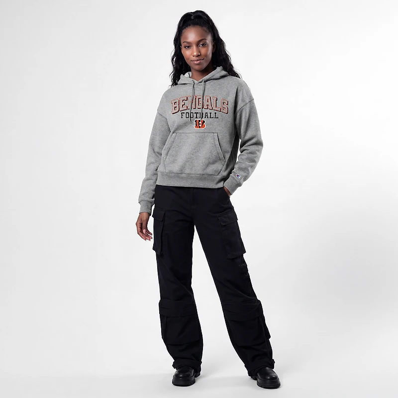 Sweat à capuche Champion Tri-Blend gris pour femme, modèle Triumph des Bengals de Cincinnati