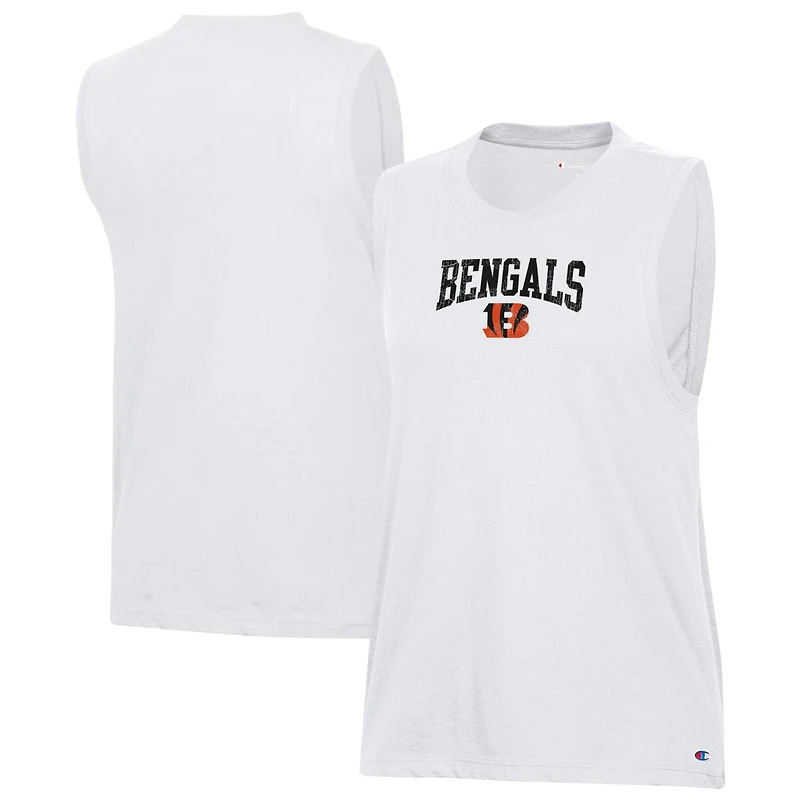 Women's Champion  White Cincinnati Bengals Muscle Tank Top