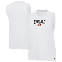Women's Champion  White Cincinnati Bengals Muscle Tank Top